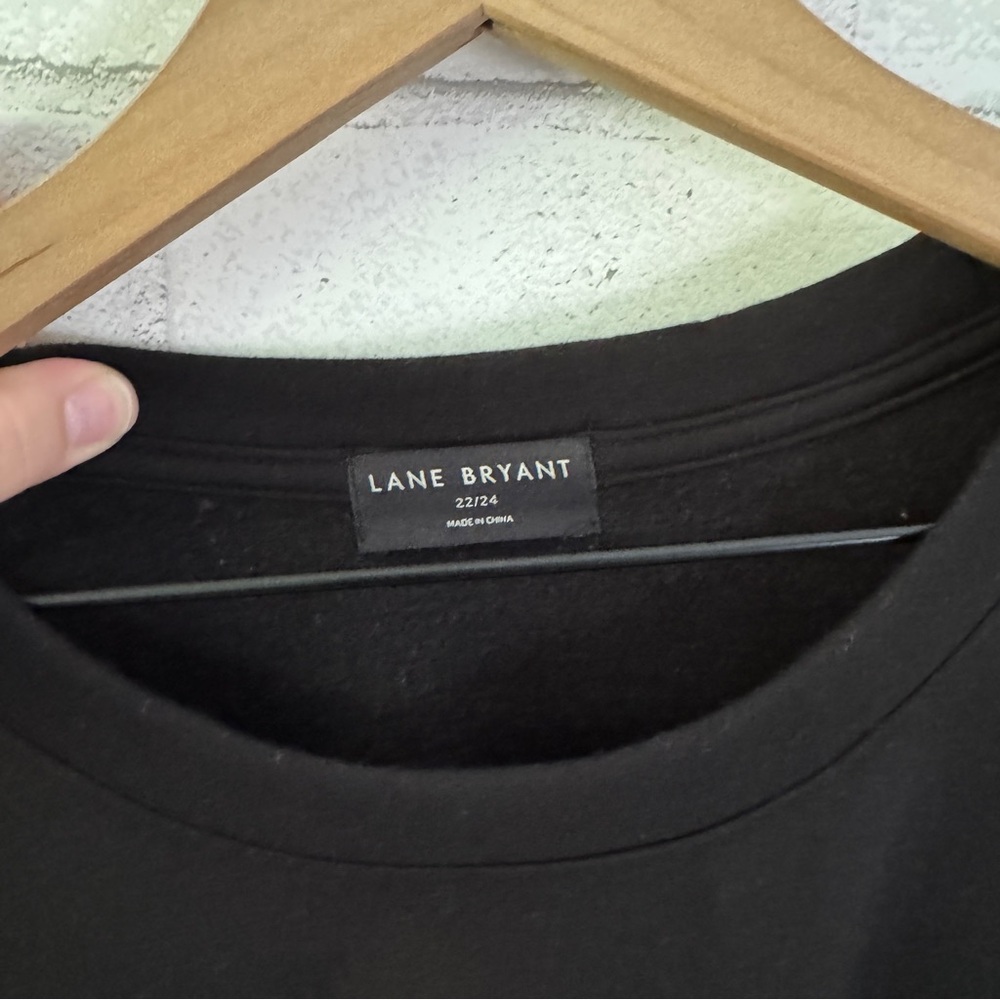 LANE BRYANT Black Joyful Tunic Sweatshirt - Picture 6 of 7